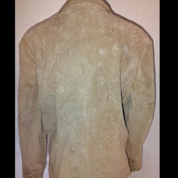 Coldwater Creek 100% Leather Jacket XL Women's Hook & Eye Woven Pattern RN 95816 - Picture 9 of 11